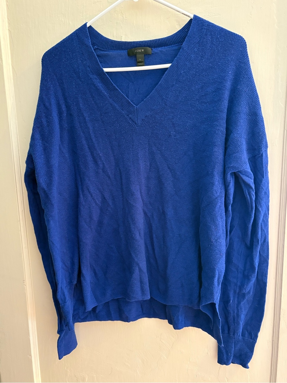 J. Crew: Women's V-Neck Sweater in Cobalt Blue